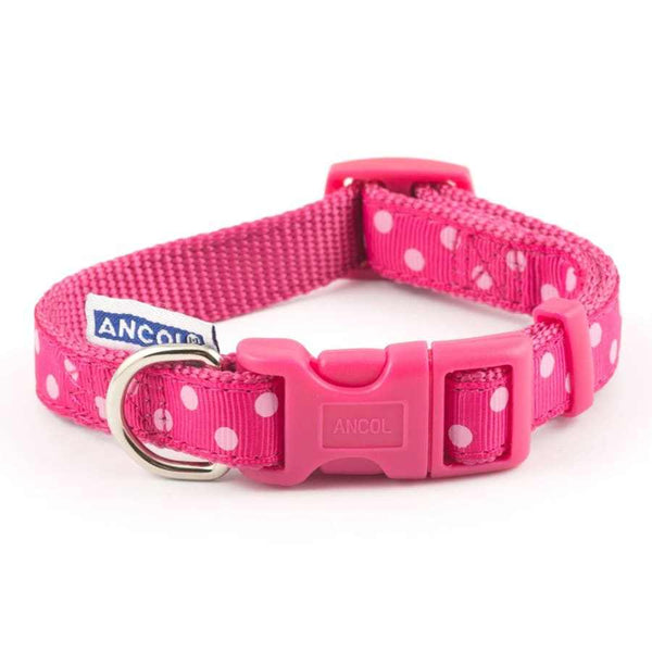 Ancol Adjustable Nylon Dog Collar Vintage Polka Dot-AK Pet Supplies Ltd