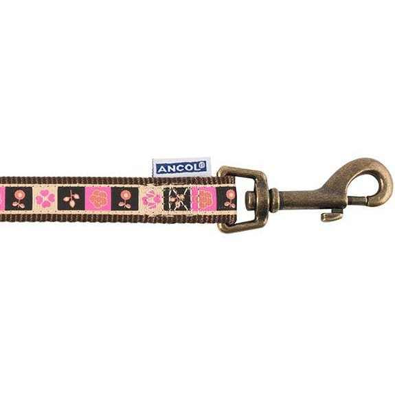 Ancol Indulgence Fashion Chocolate Squares Nylon Dog Lead-AK Pet Supplies Ltd