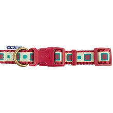 Ancol Indulgence Fashion Claret Squares Dog Collar Adjustable Size-AK Pet Supplies Ltd