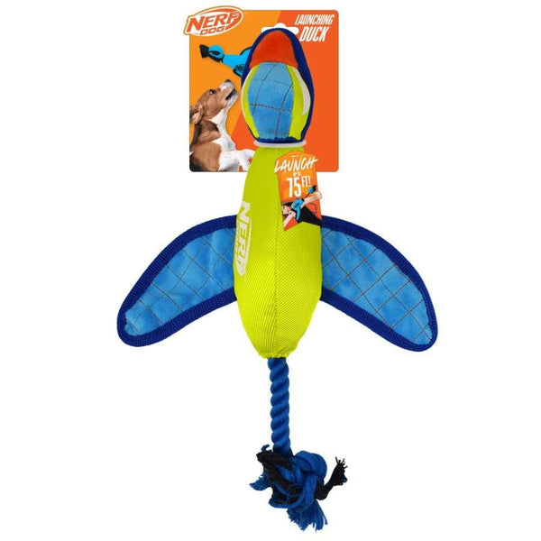 NERF Dog Crinkle and Squeak Duck Launcher Toy for Fetch Up to 75 Feet Durable Play-AK Pet Supplies Ltd