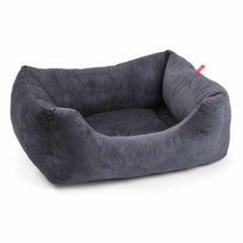 ZOON Charcoal Grey Velour Square Small Dog Bed Deep Filled With High Sides For Small Dogs-AK Pet Supplies Ltd